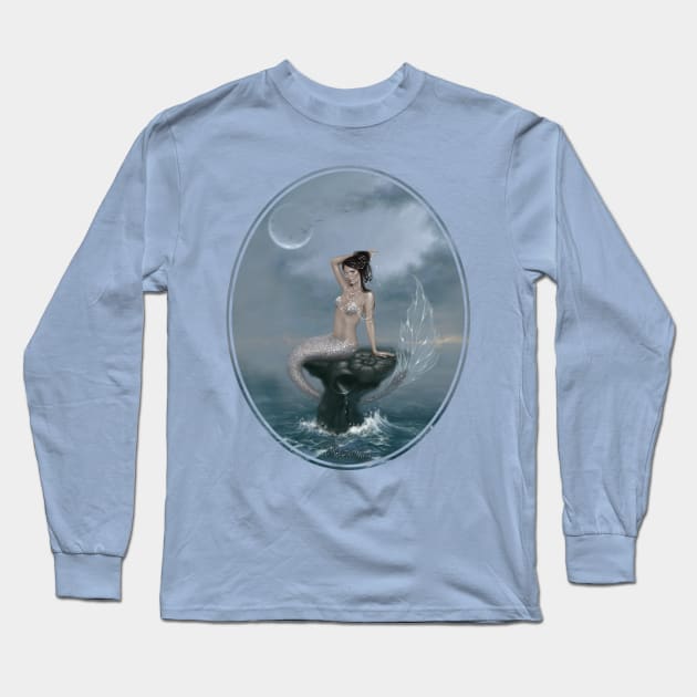 Moon Tide Mermaid Long Sleeve T-Shirt by silverstars
